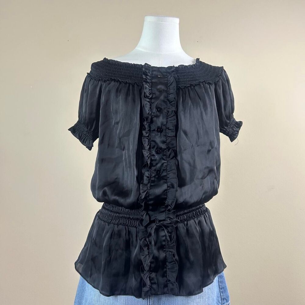 Arden B Horror Game Protagonist Off the Shoulder Button Top